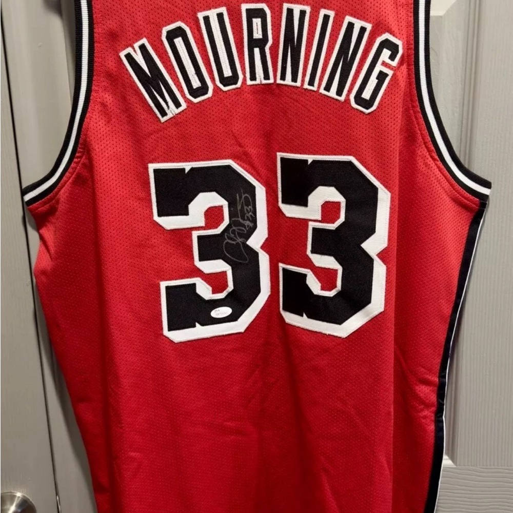 Autographed Alonzo Mourning Heat Jersey